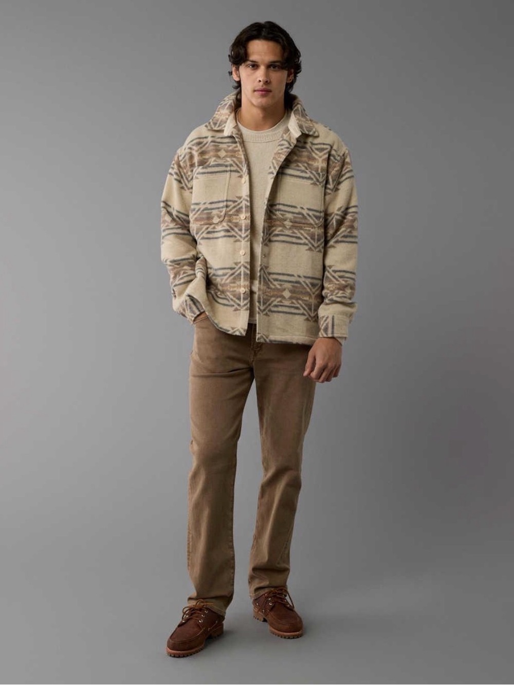 American Eagle Printed Shirt Jacket / Shacket